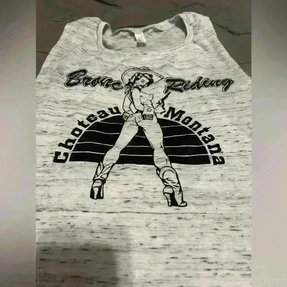 Bronc riding tank grey Bella  Canvas size small - Picture 3 of 5